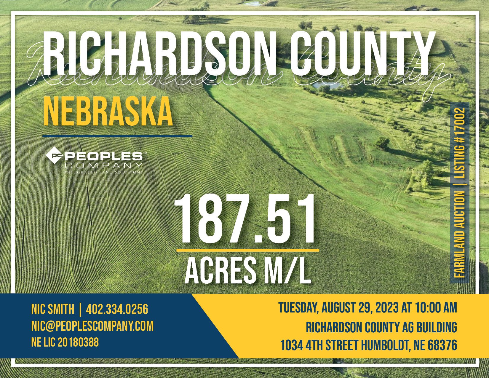 Listing 17002 187.51 acres in NE Peoples Company